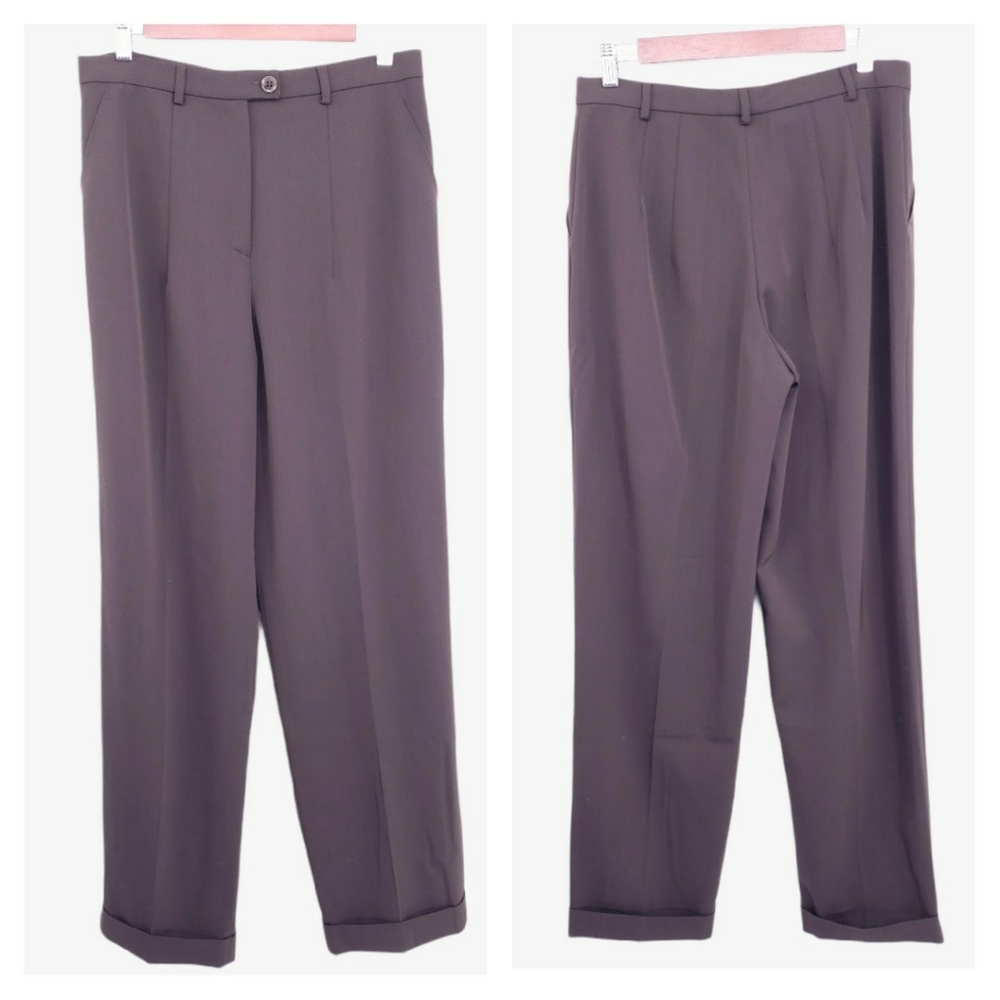 Gunex Brown Cuffed Italian Career Trouser Pant
